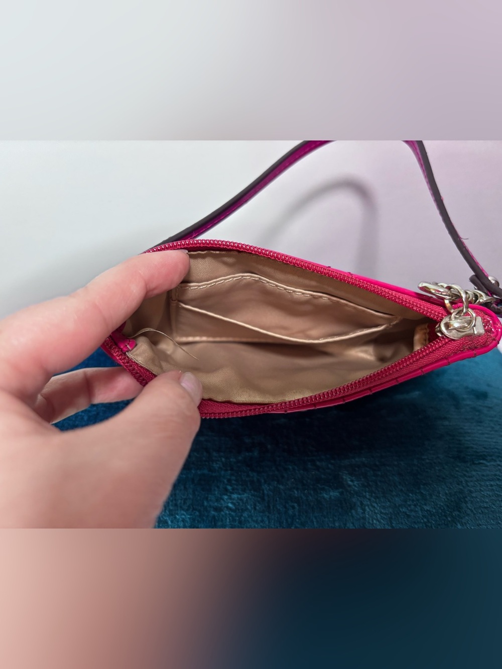 COACH Quilted Patent Leather Wristlet - Hot Pink - Picture 4 of 8